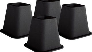 KENNEDY Home Collection 5 to 6-Inch Black Bed Risers,4-...