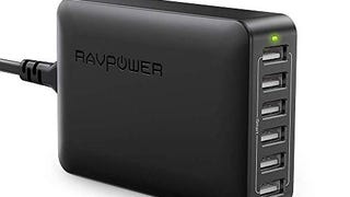 USB Charger RAVPower 60W 12A 6-Port Desktop USB Charging...