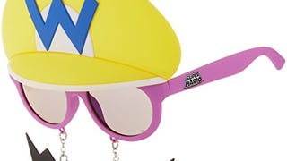 Costume Sunglasses Super Mario Yellow Wario Sun-Staches...