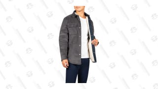 Charcoal Stretch Corduroy Sherpa Lined Jacket