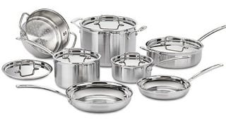 Cuisinart 12 Piece Cookware Set, MultiClad Pro Triple Ply,...