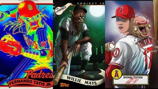 Artist creates essence of famous MLB, NFL players with Topps trading cards  