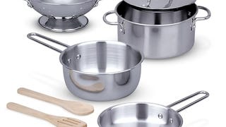 Melissa & Doug Stainless Steel Pots and Pans Pretend Play...