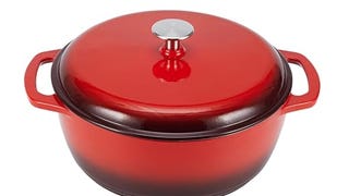 Amazon Basics Cast Iron Dutch Oven Pot with Lid, Enameled,...