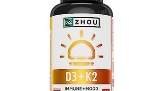 Zhou Nutrition Vitamin D3 K2, Bone and Heart Health Formula...