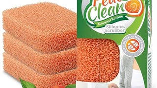Peachy Clean Silicone Dish Sponge Scrubbers, Fresh Peach...