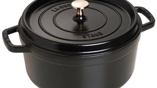 STAUB Cast Iron Dutch Oven 5.5-qt Round Cocotte, Made in...