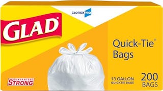 Glad CloroxPro Quick-Tie Tall Kitchen Trash Bags, 13 Gallon,...