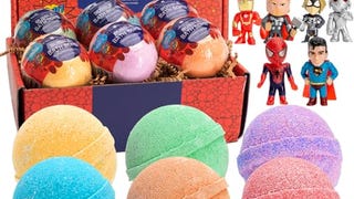 Superhero Bath Bombs for Kids with Surprise Toys Inside...