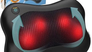 Zyllion Shiatsu Back and Neck Massager with Heat - 3D Kneading...