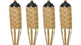 TIKI Brand 4-Pack Luau Bamboo Torches, Weather Resistant...