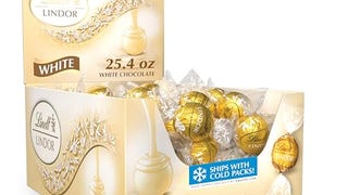 Lindt LINDOR White Chocolate Candy Truffles, White Chocolate...