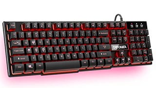 DBPOWER Gaming Office 2-in-1 Keyboard with 3-Color LED...