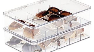 mDesign Plastic Stackable Eyeglass Case Storage Organizer...