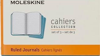 Moleskine Cahier Journal, Pocket, Ruled, Brisk Blue (3....