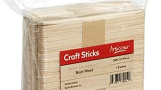 Popsicle Sticks for Crafts 200 Pcs 4.5 inch Wax Sticks...