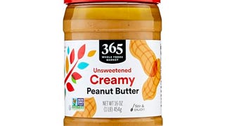 365 by Whole Foods Market, Unsweetened Creamy Peanut Butter,...