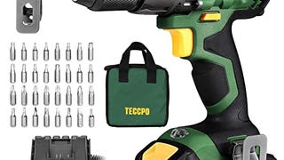 TECCPO Power Drill, Cordless Drill with Battery and Charger(...