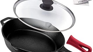Cuisinel Cast Iron Skillet with Lid - 10"-Inch Pre-Seasoned...