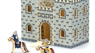 Melissa & Doug Fold and Go Wooden Castle Dollhouse With...