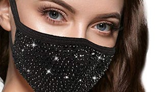 Designer Rhinestone Sparkly Face Mask - Women Bling Fancy...