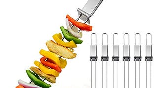 CMYK Barbecue Skewers, 6-Pack 13" Stainless Steel Grilling...