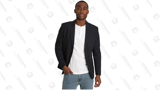 Micro Brushed Stretch Herringbone Blazer