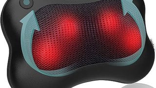 Zyllion Shiatsu Back and Neck Massager with Heat - 3D Kneading...