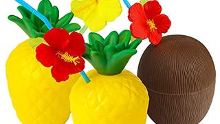 FUTUREPLUSX Tropical Pineapple Coconut Drink Cups, 3PCS...