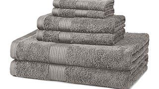 Amazon Basics 6 Piece Oversized Fade resistant Towel set,...