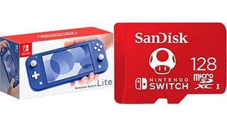 Nintendo Switch Lite - Blue with SanDisk 128GB microSDXC...