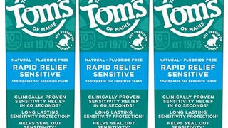 Tom's of Maine Fluoride-Free Rapid Relief Sensitive Toothpaste,...