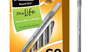 BIC Round Stic Xtra Life Ballpoint Pens, Medium Point (1....