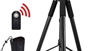 UltraPro 72" Inch Black Aluminum Camera Tripod + Wireless...