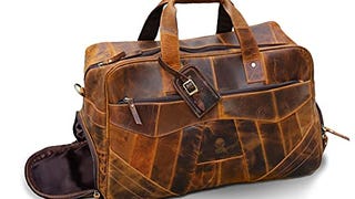 RUSTIC TOWN Leather Duffle Bags for Men - Handmade Full...