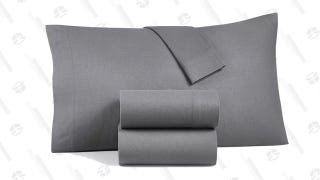 Martha Stewart Collection Solid Cotton Flannel Sheet Set, Queen