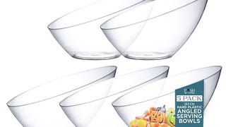 Posh Setting - Clear Plastic Serving Bowls for Party, Angled...