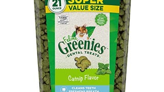 Greenies Feline Natural Dental Care Cat Treats Catnip Flavor,...