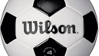 WILSON Traditional Soccer Ball - Size 4, Black/