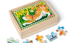 Melissa & Doug Pets 4-in-1 Wooden Jigsaw Puzzles in a Storage...