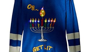 Blizzard Bay Long Sleeve, Oy Get Lit Chanukah Ugly Christmas...