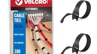 VELCRO Brand ONE-WRAP Cable Ties, 100Pk, 8 x 1/2" Black...