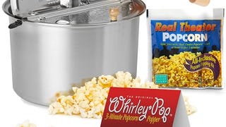 Original Whirley-Pop Popcorn Popper Kit - Metal Gear - Stainless...