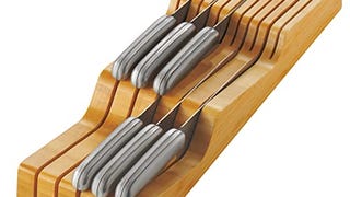 Bambüsi In-Drawer Knife Block - Bamboo Knife Drawer Organizer...