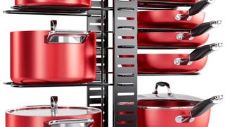 MUDEELA Pots and Pans Organizer Rack under Cabinet, 8-Tier...