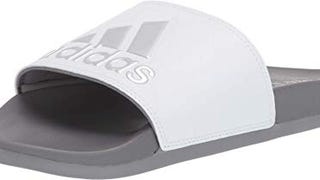 adidas Men's Adilette Comfort Slides Sandal, White/Silver...