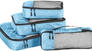 Amazon Basics 4 Piece Packing Travel Organizer Zipper Cubes...