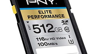 PNY 512GB Elite Performance Class 10 U3 SDXC Flash Memory...