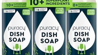 Puracy Natural Dish Soap - Skin-Softening Plant-Based...