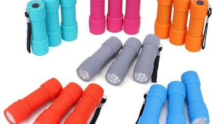 FASTPRO 18-Pack, 9-LED Mini Flashlight Set, AAA Batteries...